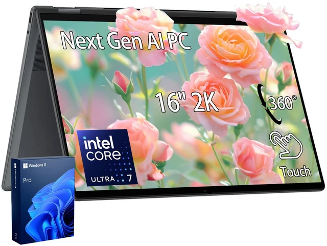 Main image of HP OmniBook X 16-as0023dx Premium 2-in-1 Laptop, 16" FHD+ Touchscreen, Intel Core Ultra 7 256V, 16GB RAM, 512GB SSD, Wi-Fi 6, Windows 11 Pro, Grey