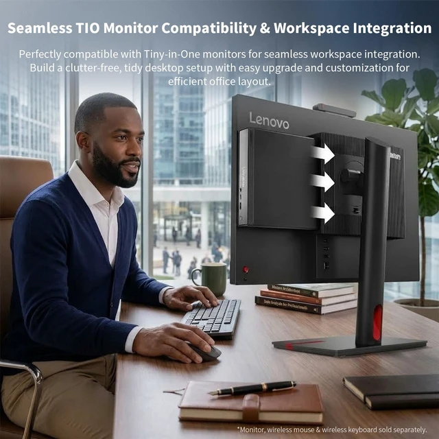 Alt view image 7 of 7 - LENOVO ThinkCentre neo 50q Business MFF Desktop, Intel Core Ultra 5 226V, 16GB RAM, 512GB SSD, Wi-Fi 6, Windows 11 Pro, PCO Bundle-ADATA UC310 64GB, Black