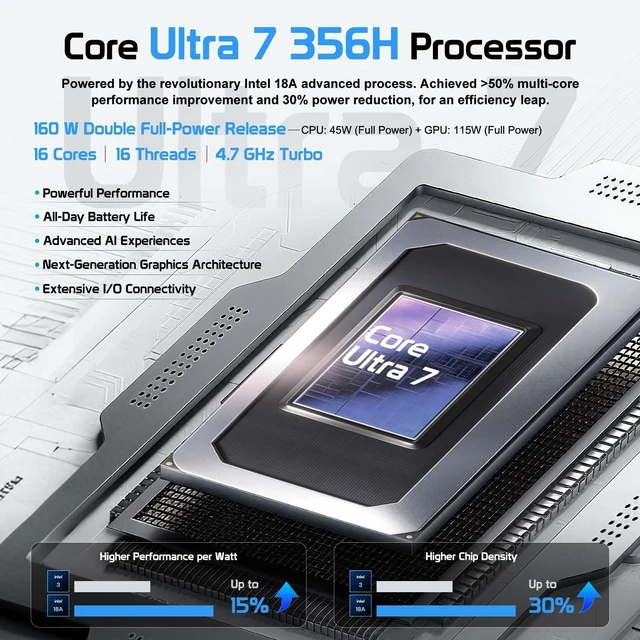 Alt view image 4 of 7 - Thunderobot ZERO 15 Gaming Laptop, 15.3" WQXGA 165Hz, Intel Core Ultra 7 356H, NVIDIA GeForce RTX 5060, 32GB DDR5 RAM, 1TB SSD, Wi-Fi 6, Windows 11 Home, RGB Backlit Keyboard, White