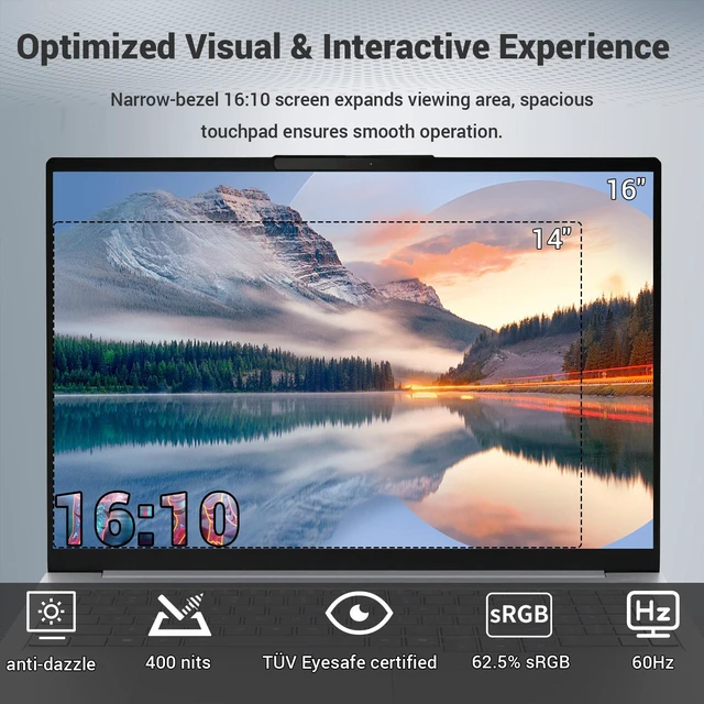 Alt view image 4 of 7 - Lenovo ThinkBook 16 Gen 9 Business Laptop, 16" FHD+ Touchscreen, AMD Ryzen 7 250, 16GB DDR5 RAM, 512GB SSD, Wi-Fi 7, Windows 11 Pro, PCO Bundle-ADATA UC310 64GB, Grey