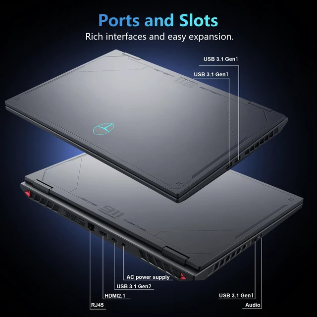 Alt view image 7 of 7 - Thunderobot Radiant 16 Gaming Laptop, 16" WQXGA 300Hz, Intel Core i9-13900HX, NVIDIA GeForce RTX 5070, 64GB DDR5 RAM, 4TB SSD, Wi-Fi 6, Windows 11 Home, RGB Backlit Keyboard, Grey