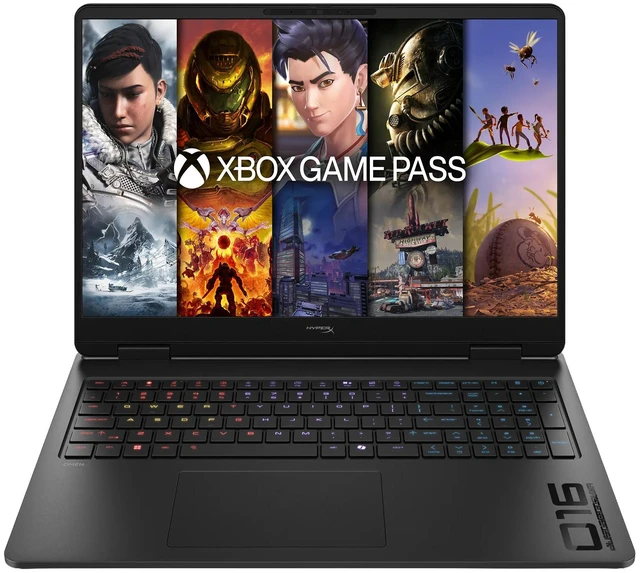 Main image of HP HyperX Omen 16t-am200 Gaming Laptop, 16" WQXGA 240Hz, Intel Core Ultra 9 386H, NVIDIA GeForce RTX 5070, 16GB DDR5 RAM, 512GB SSD, Wi-Fi 7, Windows 11 Home, RGB Backlit Keyboard, Black