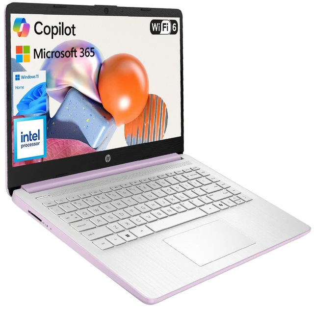 Main image of HP Essential 14-dq6104dx Entry Laptop, 14" HD, Intel N-Series N150, 4GB RAM, 128GB eMMC, Wi-Fi 6, Windows 11 Home, Purple