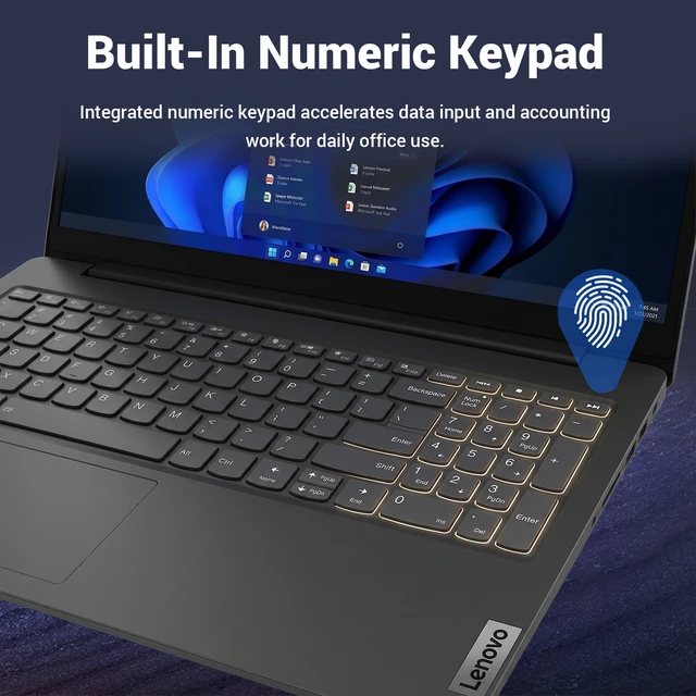 Alt view image 5 of 7 - Lenovo V15 Gen 5 Business Laptop, 15.6" FHD Display, Intel Core i7-13620H, 16GB DDR5 RAM, 512GB PCIe SSD, Wi-Fi 6, Windows 11 Pro, Black
