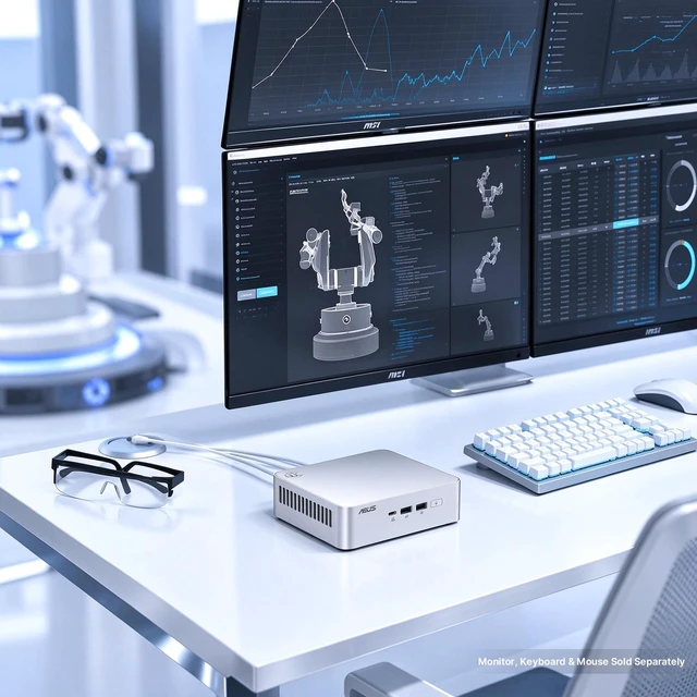 Alt view image 6 of 7 - ASUS NUC 15 Business Mini Desktop, Intel Core Ultra 5 225H, 8GB DDR5 SODIMM, 256GB SSD, Wi-Fi 7, Windows 11 Pro, Silver