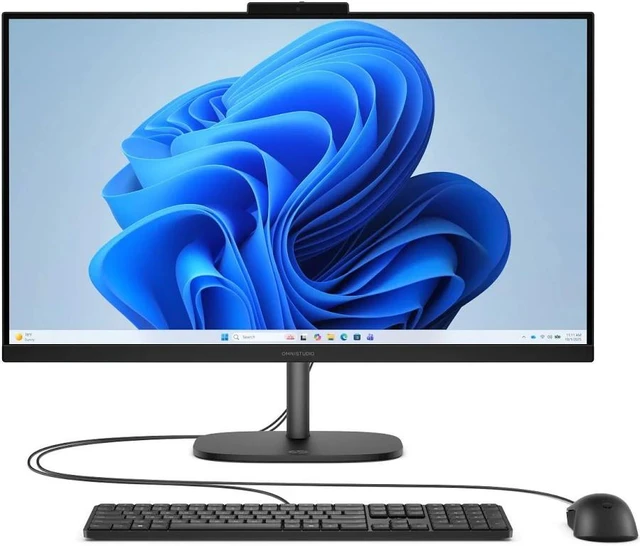 Main image of HP OmniStudio 27-cw0100m Premium All-in-One, 27" QHD, AMD Ryzen AI 7 450, 16GB DDR5 RAM, 512GB SSD, Wi-Fi 6, Windows 11 Home, Wired Keyboard & Wired Mouse, Webcam, Copilot+ PC, Black