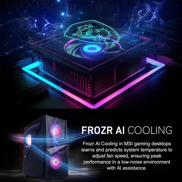 Alt view image 5 of 7 - MSI Codex Z2 Gaming Tower Desktop, AMD Ryzen 7 8700F, NVIDIA GeForce RTX 5060 Ti, 64GB DDR5 UDIMM, 2TB SSD, Wi-Fi 7, Windows 11 Home, Wired Keyboard & Wired Keyboard, RGB Backlit KB, HDMI, Black