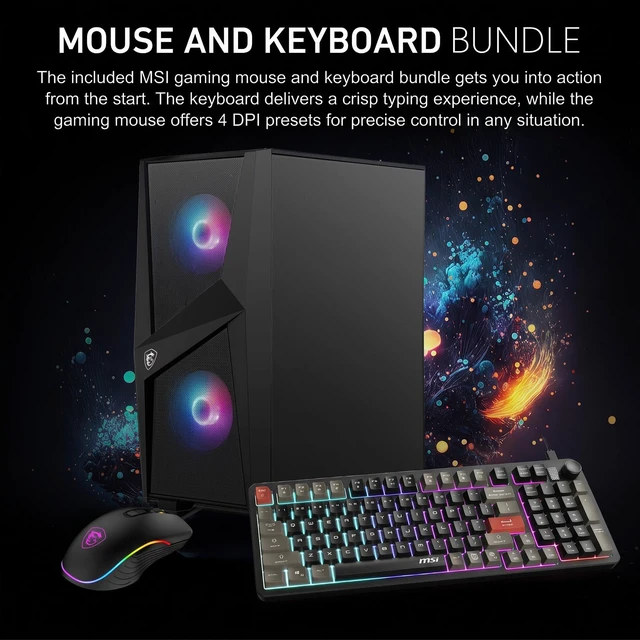 Alt view image 6 of 7 - MSI Codex Z2 Gaming Tower Desktop, AMD Ryzen 7 8700F, NVIDIA GeForce RTX 5060 Ti, 64GB DDR5 UDIMM, 2TB SSD, Wi-Fi 7, Windows 11 Home, Wired Keyboard & Wired Keyboard, RGB Backlit KB, HDMI, Black