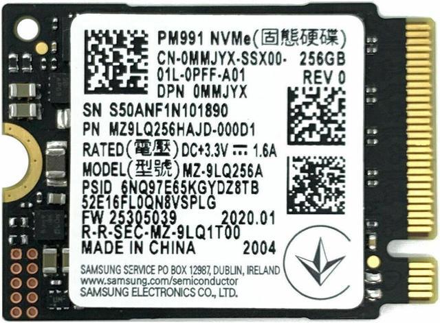 Samsung PM991 256GB M.2 NVMe SSD - 22mm x 42mm MZ-ALQ2560  MZALQ256HBJD-00BL2