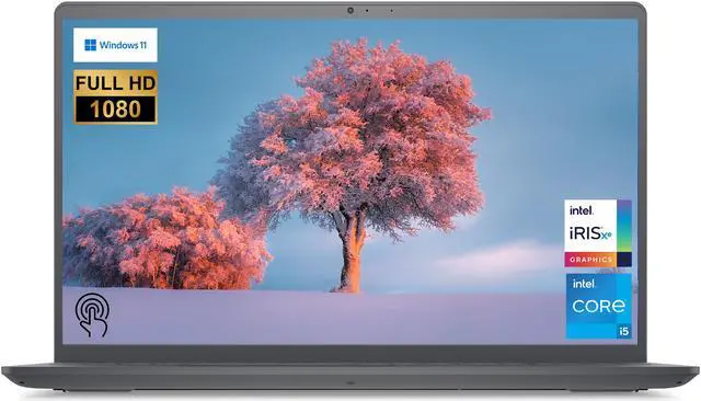 Main image of 2022 Newest Dell Inspiron 3000 Laptop, 15.6" FHD (1920 x1080) Touchscreen Display, Intel Core i5-1135G7, 8GB RAM, 512GB PCIe SSD, HDMI, WiFi, Webcam, SD Card Reader, Windows 11 Home, Black