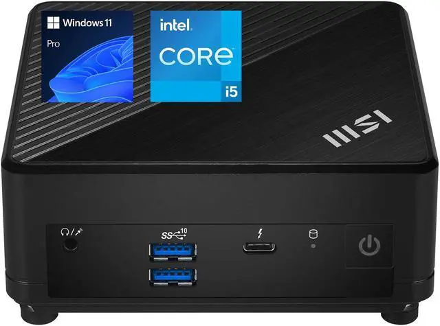 Main image of MSI Cubi B0A8 Micro Form Factor Business Desktop, 12th Gen Intel i5-1235U Processor, 36GB RAM, 1TB SSD, Wi-Fi 6, HDMI, Display Port, RJ-45, VESA Mount, Windows 11 Pro, Black