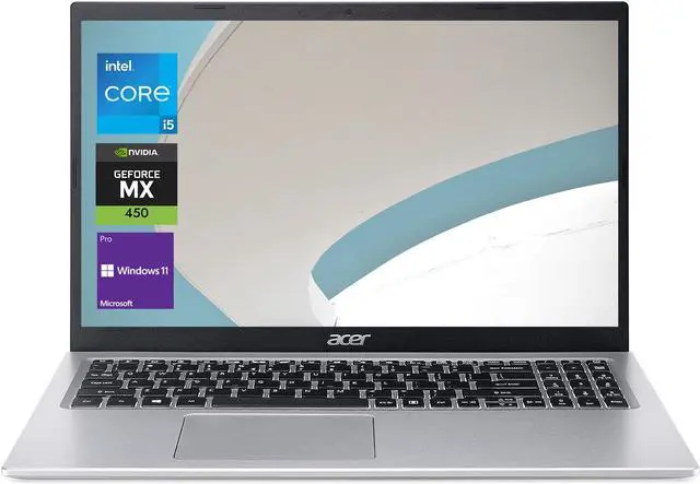 Main image of Acer Aspire 5 A515 Business Laptop, 15.6" FHD Display, Intel Core i5-1135G7, NVIDIA GeForce MX450, 40GB RAM, 1TB SSD + 2TB HDD, Webcam, Backlit KB, HDMI, RJ-45, Wi-Fi 6, Windows 11 Pro, Silver