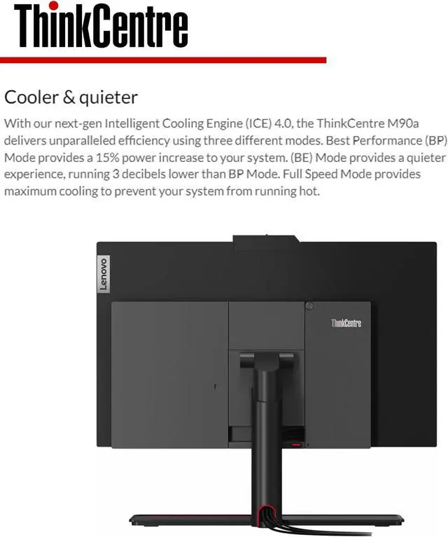 Alt view image 3 of 7 - Lenovo ThinkCentre M90 Business All-in-One Desktop, 23.8" FHD Screen, Intel Core i5-10500, 16GB RAM, 512GB SSD, Webcam, DVD-RW, DisplayPort, RJ-45, Wi-Fi 6, Windows 11 Pro