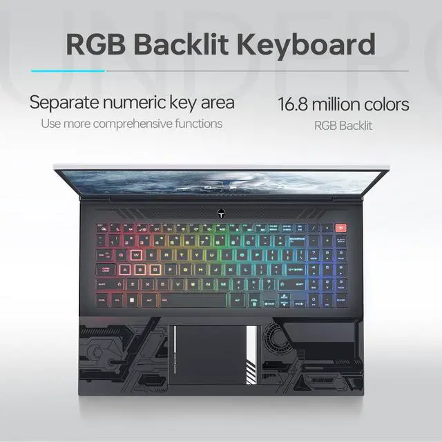 Alt view image 3 of 7 - Thunderobot ZERO (2024) Gaming Laptop, 16" QHD+ 240hz Display, Intel Core i9-13900HX, NVIDIA GeForce 4080, 64GB DDR5 RAM, 2TB SSD, RGB Backlit Keyboard, Wi-Fi 6, Windows 11 Home, White