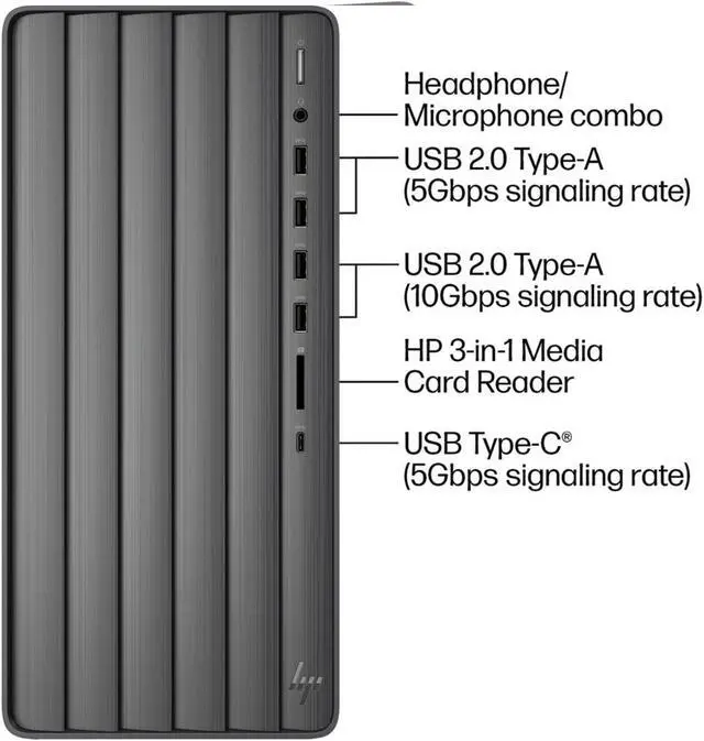 Alt view image 2 of 3 - HP Newest Envy Intel i5 Tower Desktop, Intel i5-14400 (Beats Intel i7-13650HX), Intel UHD Graphics, 64GB RAM, 4TB SSD, with External 512GB SSD Bundle, Wi-Fi 6, RJ45, Windows 11 Home, Black