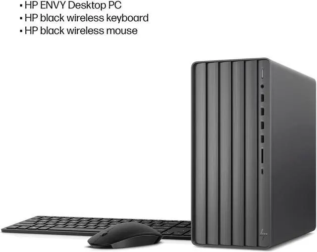 Alt view image 3 of 3 - HP Newest Envy Intel i5 Tower Desktop, Intel i5-14400 (Beats Intel i7-13650HX), Intel UHD Graphics, 64GB RAM, 4TB SSD, with External 512GB SSD Bundle, Wi-Fi 6, RJ45, Windows 11 Home, Black