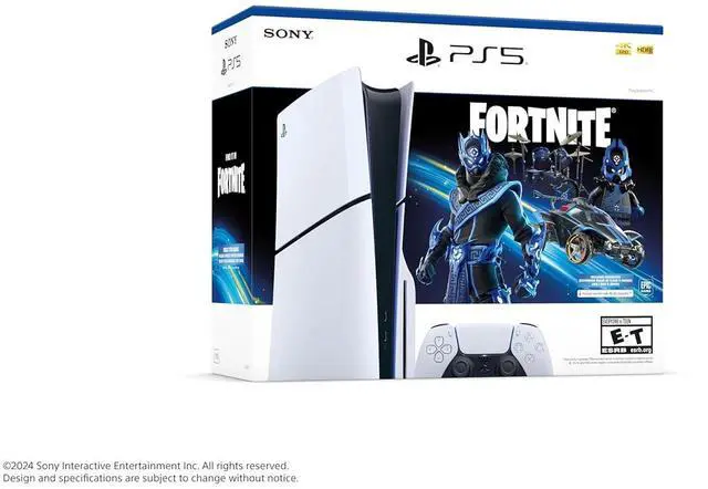 Alt view image 4 of 7 - Sony - Playstation 5 PS5 Console - Disc Version, slim edition, - Fortnite Cobalt Star Bundle