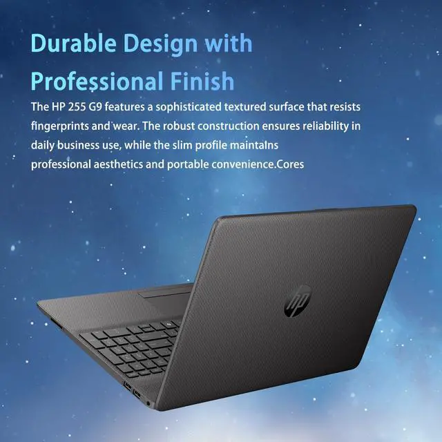 Alt view image 4 of 6 - HP Premium 255 G9 15.6" HD Laptop, Intel Core Processor, 16GB RAM, 256GB SSD, Webcam, SD Card Reader, HDMI, RJ-45, Wi-Fi, Windows 11 Home, Black