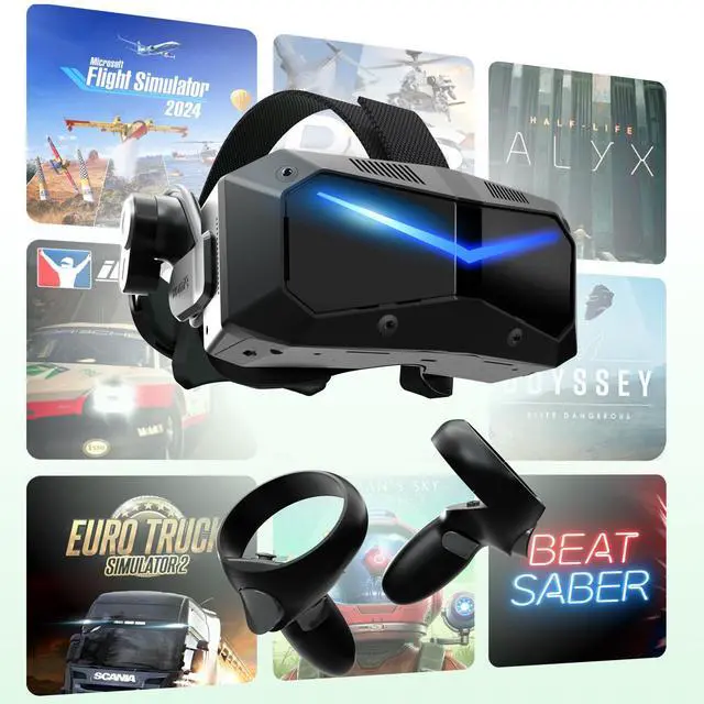Alt view image 5 of 7 - Pimax Crystal Super PCVR Headset - 50 PPD, 3840x3840 per eye Ultra-clear Resolution, 127° HFOV, Lightweight, for Flight / Racing Sim & other VR Gamings, Subscription Required