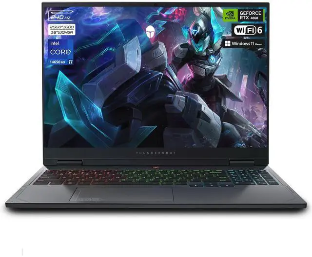 Main image of Thunderobot Radiant 16 Gaming Laptop, 16" WQXGA 240Hz,Intel i7-14650HX, GeForce 4060, 32GB RAM, 2TB SSD, Windows 11 Home, Gray