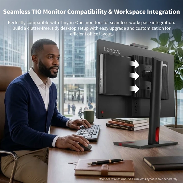 Alt view image 3 of 7 - LENOVO ThinkCentre neo 50q Business MFF Desktop, Intel Core Ultra 5 226V, 16GB RAM, 512GB SSD, Wi-Fi 6, Windows 11 Pro, Black