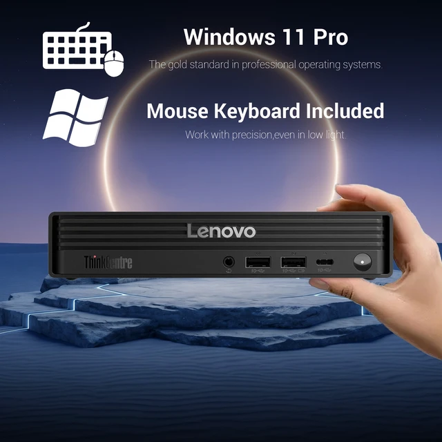 Alt view image 5 of 7 - Lenovo ThinkCentre M70q Gen 6 Business MFF Desktop, Intel Core 3 205T, 32GB DDR5 RAM, 1TB SSD, Wi-Fi 6, Windows 11 Pro, Black