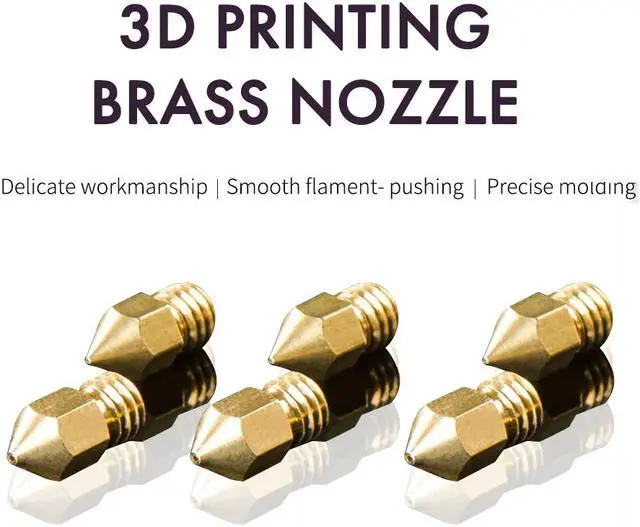 Main image of 10Pcs/Lot 3D Printer Parts Brass Copper Nozzle 0.2mm 0.3mm 0.4mm 0.5mm 0.6mm 0.8mm Extruder Print Head For 1.75mm MK8 Makerbot