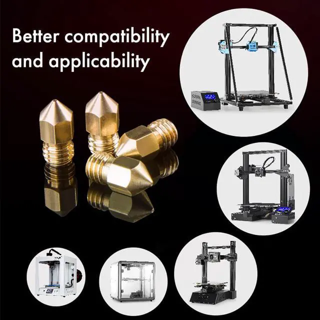 Alt view image 4 of 6 - 10Pcs/Lot 3D Printer Parts Brass Copper Nozzle 0.2mm 0.3mm 0.4mm 0.5mm 0.6mm 0.8mm Extruder Print Head For 1.75mm MK8 Makerbot