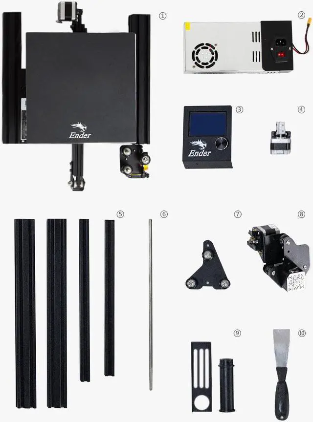 Alt view image 4 of 6 - CREALITY 3D Printer Ender-3 DIY Kit 220*220*250mm Printing Size MK-8 Extruder Magnet Build Plate Printing MeanWell Power