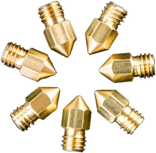Alt view image 6 of 6 - 10Pcs/Lot 3D Printer Parts Brass Copper Nozzle 0.2mm 0.3mm 0.4mm 0.5mm 0.6mm 0.8mm Extruder Print Head For 1.75mm MK8 Makerbot