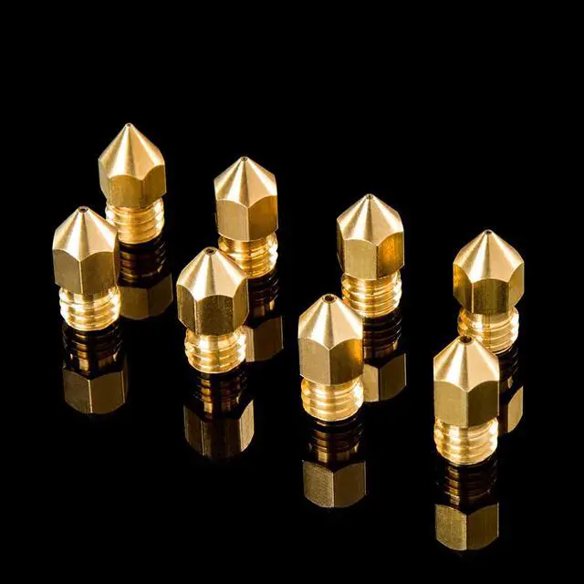 Alt view image 3 of 6 - 10Pcs/Lot 3D Printer Parts Brass Copper Nozzle 0.2mm 0.3mm 0.4mm 0.5mm 0.6mm 0.8mm Extruder Print Head For 1.75mm MK8 Makerbot