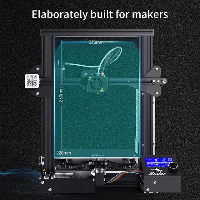 Alt view image 5 of 6 - CREALITY 3D Printer Ender-3 DIY Kit 220*220*250mm Printing Size MK-8 Extruder Magnet Build Plate Printing MeanWell Power