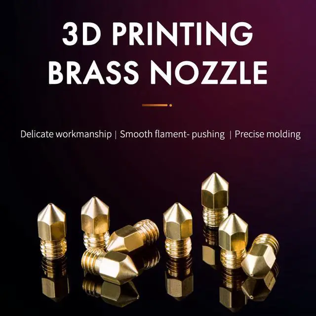Alt view image 5 of 6 - 10Pcs/Lot 3D Printer Parts Brass Copper Nozzle 0.2mm 0.3mm 0.4mm 0.5mm 0.6mm 0.8mm Extruder Print Head For 1.75mm MK8 Makerbot