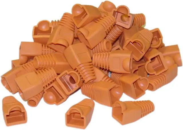 Alt view image 2 of 2 - Cable Wholesale RJ45 Strain Relief Boots - Orange (50 Pcs Per Bag)