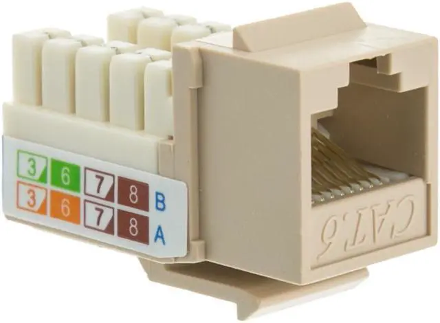 Alt view image 2 of 2 - Cable Wholesale Cat 6 Keystone Jack RJ45 Female to 110 Punch Down - Beige / Ivory