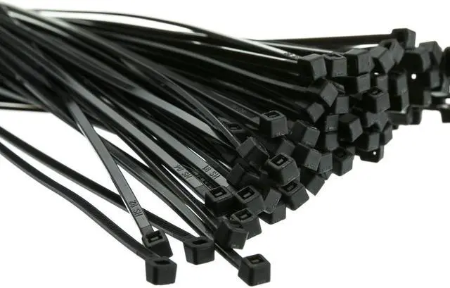 Alt view image 2 of 2 - Cable Wholesale Nylon Cable Tie, 50-pound weight limit, 100 Pieces, 8 inch - Black