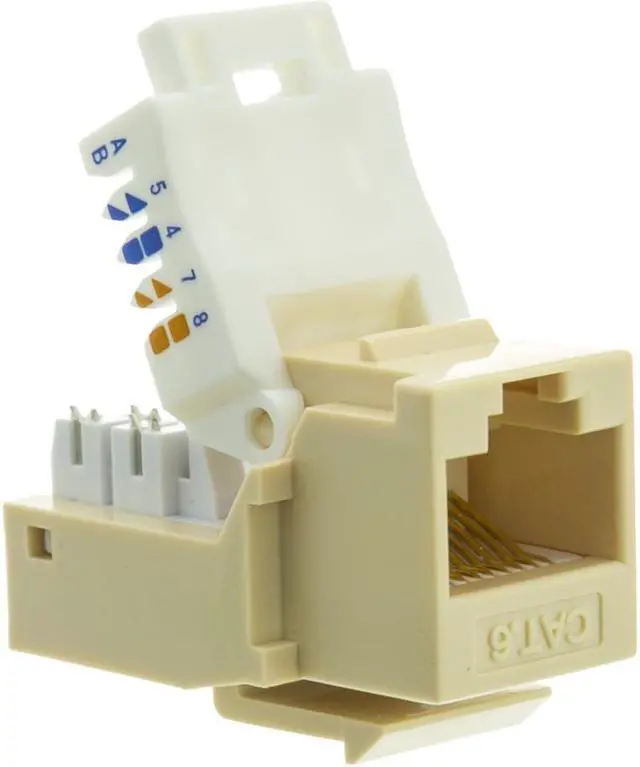 Alt view image 3 of 3 - Cable Wholesale Cat 6 Keystone Jack Toolless RJ45 Female - Beige / Ivory