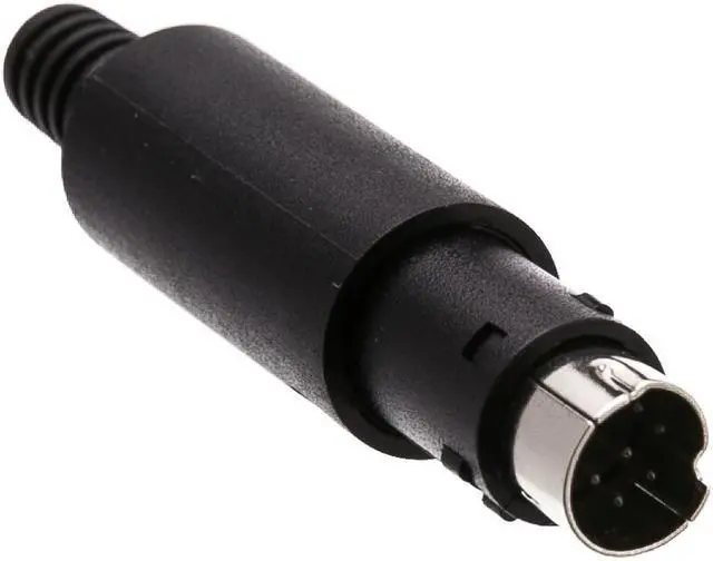 Alt view image 4 of 4 - Cable Wholesale MiniDIN 8 Male Solder Connector with housing, Black