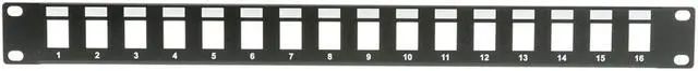 Alt view image 2 of 2 - Cable Wholesale Rackmount 16 Port Blank Keystone Patch Panel, 1U