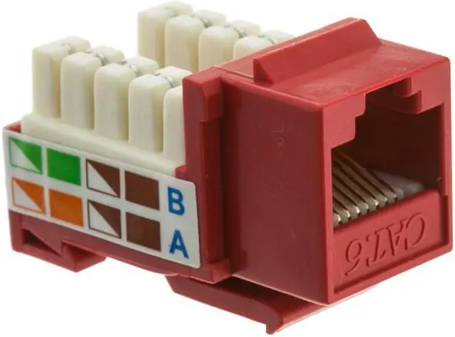 Alt view image 2 of 2 - Cable Wholesale Cat 6 Keystone Jack RJ45 Female to 110 Punch Down - Red