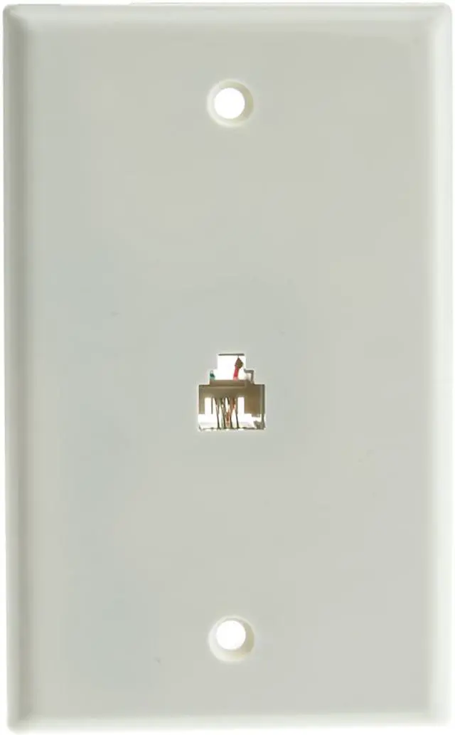 Alt view image 3 of 3 - Cable Wholesale Telephone Wall Plate RJ11 4C White Smooth