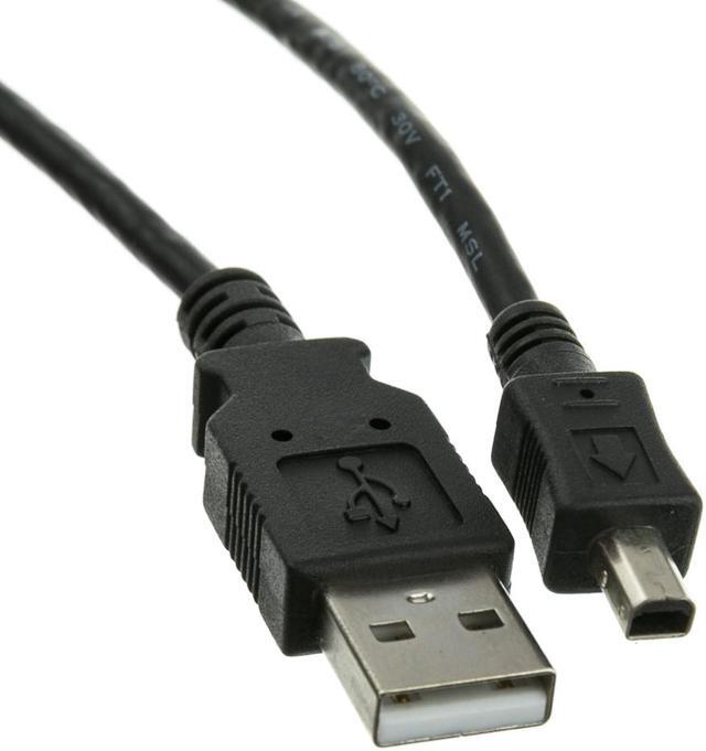 Alt view image 3 of 3 - Cable Wholesale USB Type A Male / Mini-B Male Cable 4 Pin Black 6 ft