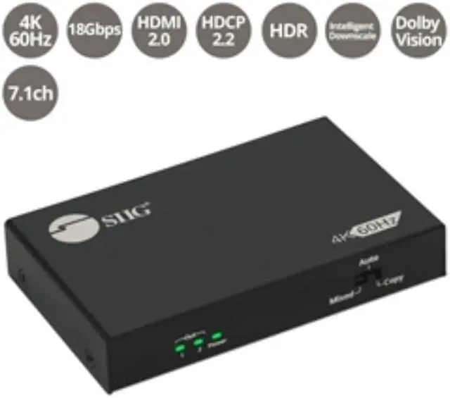 Alt view image 10 of 11 - 2PORT HDMI 20 HDR SPLITTER
