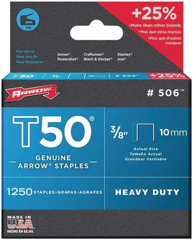 Alt view image 3 of 4 - Arrow Fastener 50624 T50 3/8" Staples (4 Pack)