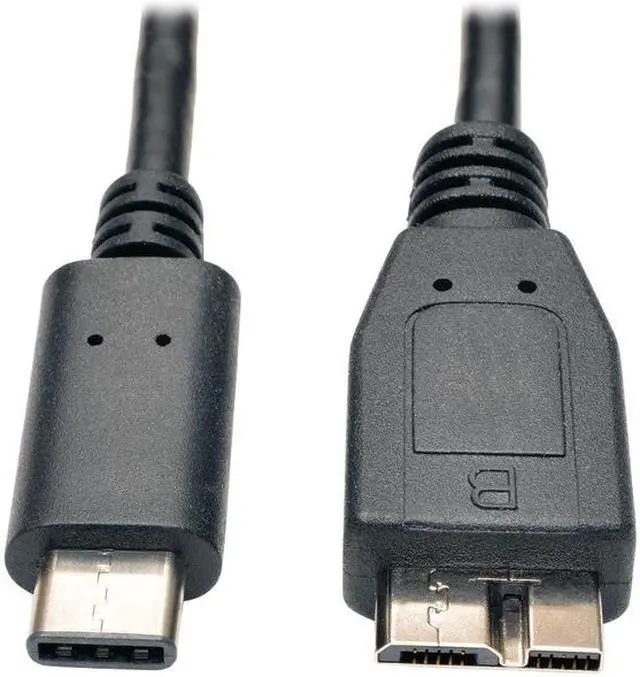 Alt view image 7 of 12 - Tripp Lite U426003 3 ft. Black USB 3.1 Gen 1 (5 Gbps) Cable, USB Type-C (USB-C) to Micro-B