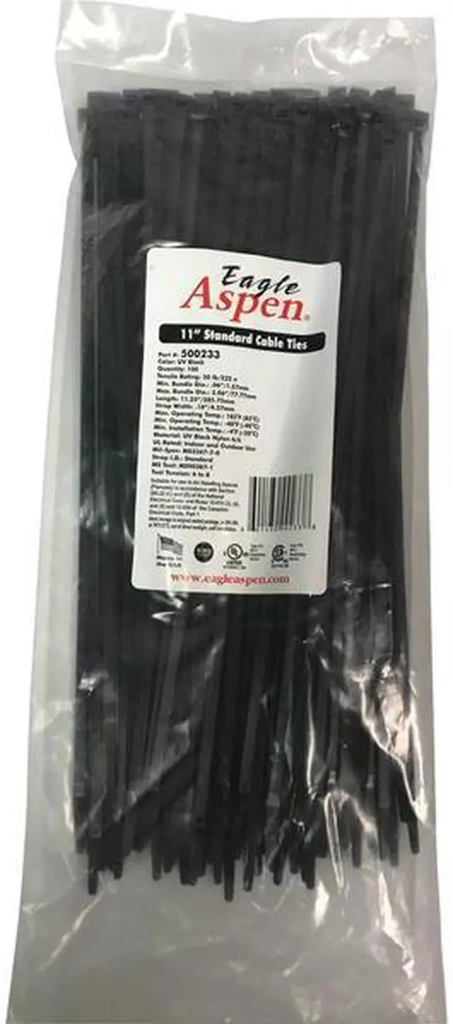 Alt view image 4 of 9 - EAGLE ASPEN 500233 Temperature-Rated Cable Ties, 100 Pack, 11", Black