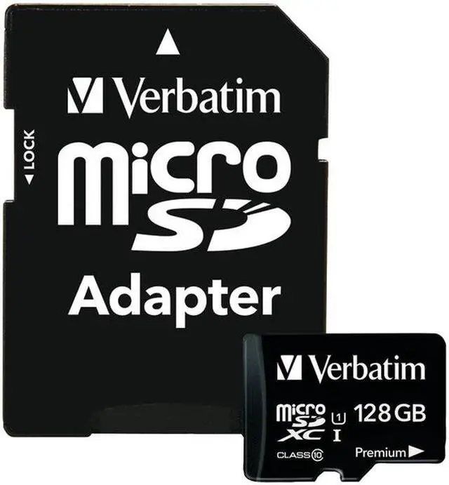 Alt view image 9 of 20 - Verbatim 128GB Premium microSDXC Memory Card with Adapter, UHS-I Class 10 - TAA Compliant - Class 10/UHS-I (U1) - 45 MB/s Read1 Pack