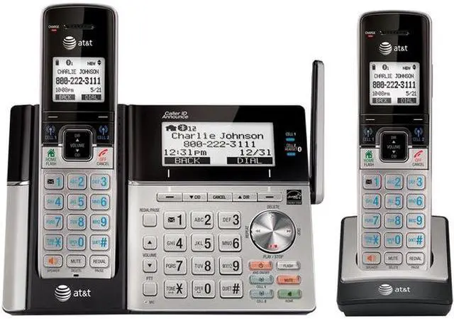 Alt view image 6 of 8 - At&T Connect To Cell Tl96273 Dect 6.0 Cordless Phone - Silver Black