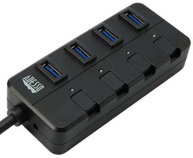 Alt view image 17 of 20 - Adesso AUH-3040 4 Port USB 3.0 Hub with Individual Power Switch