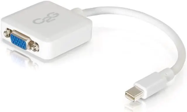 Alt view image 11 of 16 - C2G 8IN MINI DISPLAYPORT TO VGA ADAPTER CONVERTER MALE TO FEMALE ACTIVE WHITE -
